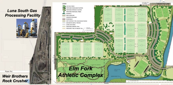 elm fork soccer complex gas refinery